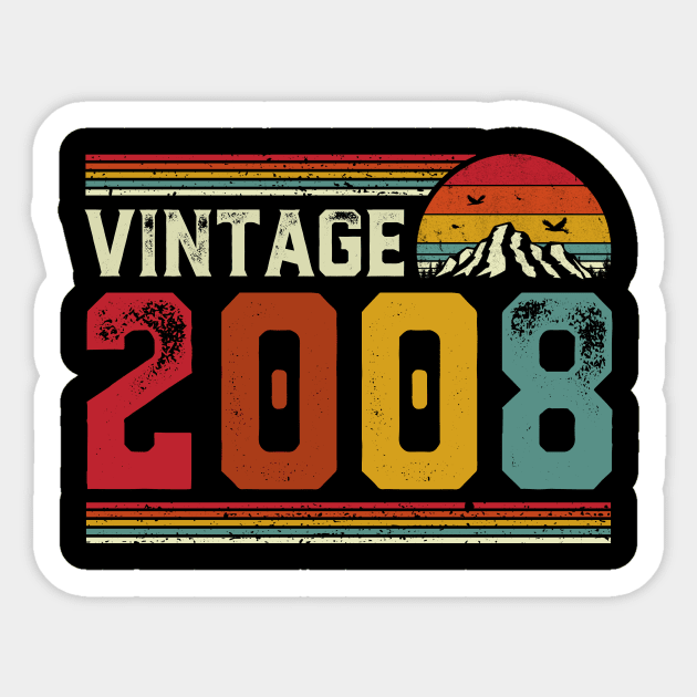 Vintage 2008 Birthday Gift Retro Style Sticker by Foatui